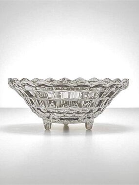 Vintage Indiana Glass Clear Colony Whitehall Cubist Bowl 10”
